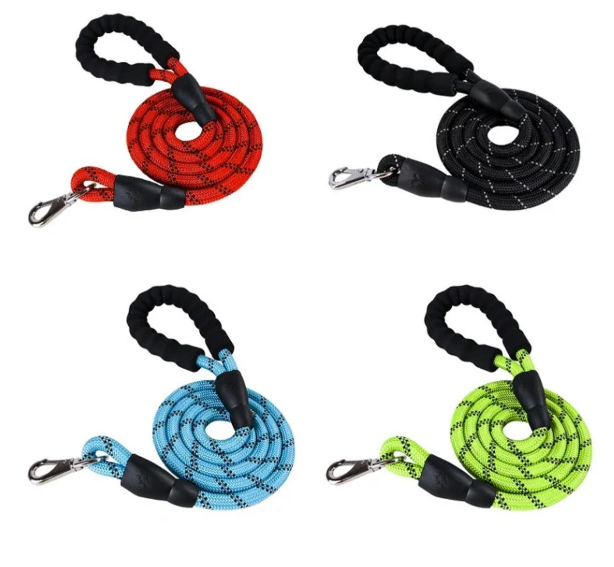 Heavy Duty Dog Leash with Padded Handles and Reflective Bands