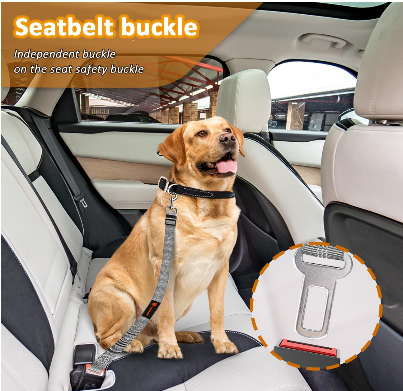 REEDEEMIT, Reflective 2 in 1 Dog Cat Seat Belt Harness Leash and Headrest Collar Accessary for Vehicle, Pet Safety, Nylon, Heavy Duty and Elastic