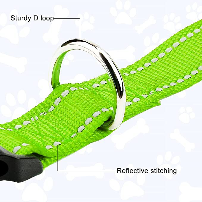 REEDEEMIT Reflective Heavy Duty, Dog Collar,Soft Neoprene Padded Breathable Nylon Pet Collar (Small)